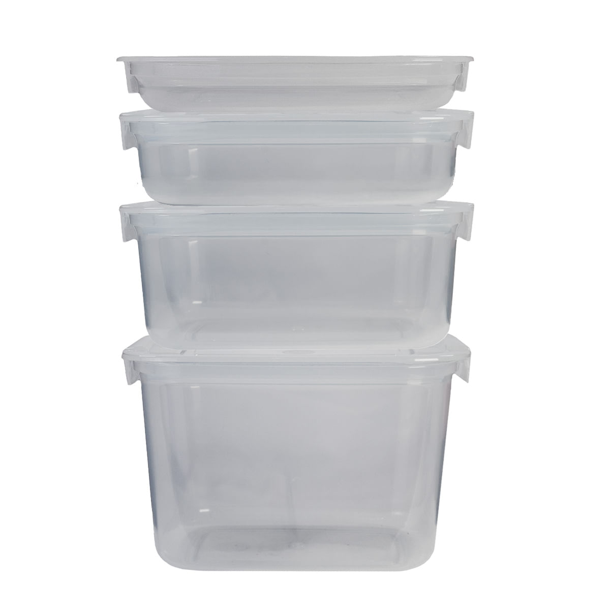 Conjunto 4 Potes Herméticos Batch Cooking Natural em Polipropileno